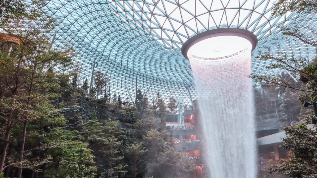 Free things to do in Singapore: Visit Rain vortex at Jewel Changi